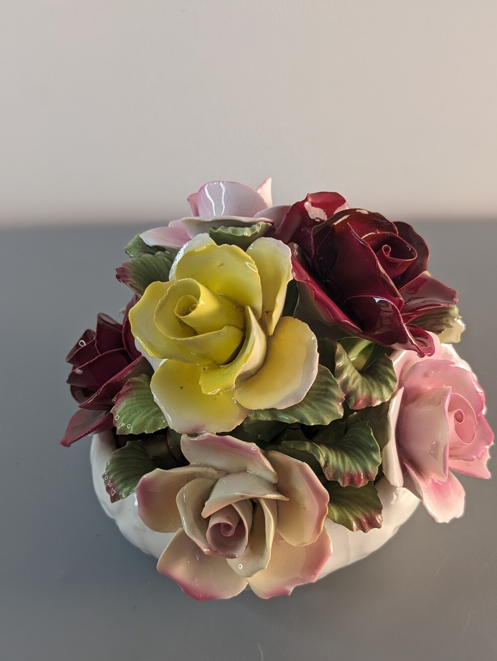 Aynsley England Bone China Floral Rose Bouquet Figurine Vintage Decor Piece